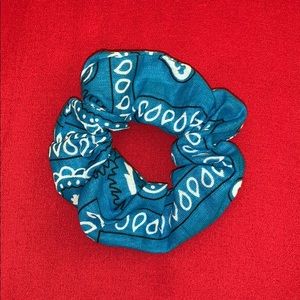 Blue Bandana Scrunchie